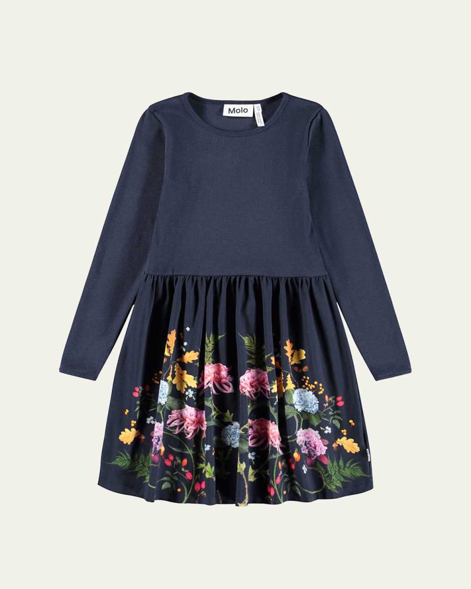 Girl's Credence Long-Sleeve Dress, Size 2-6